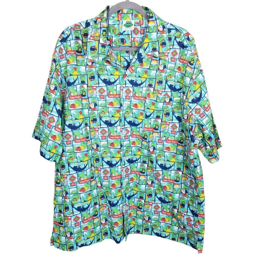 Senor Frog Mens L Multicolor All Over Logo Print S